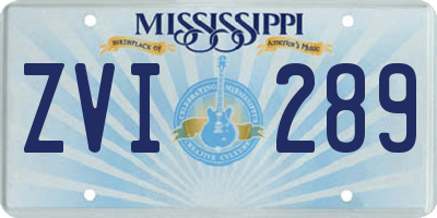 MS license plate ZVI289