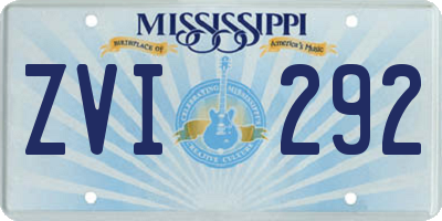 MS license plate ZVI292