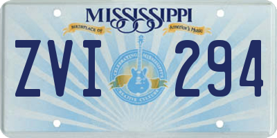 MS license plate ZVI294
