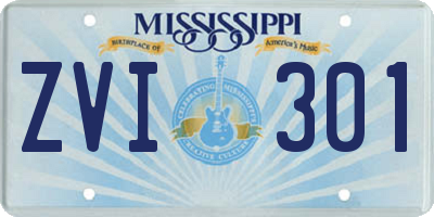 MS license plate ZVI301
