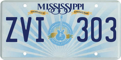 MS license plate ZVI303
