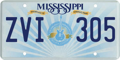 MS license plate ZVI305