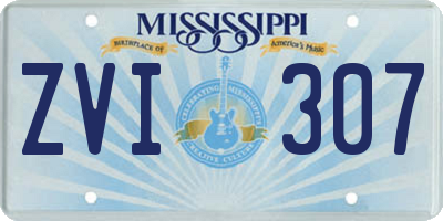 MS license plate ZVI307