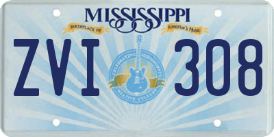 MS license plate ZVI308