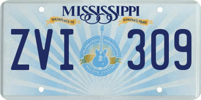 MS license plate ZVI309
