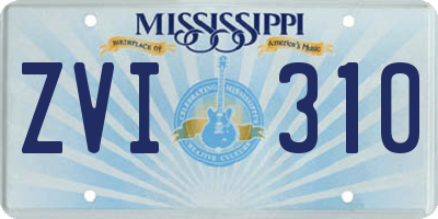 MS license plate ZVI310