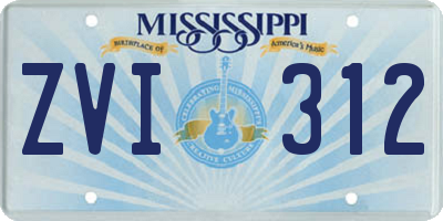 MS license plate ZVI312