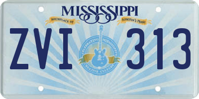 MS license plate ZVI313