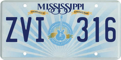 MS license plate ZVI316