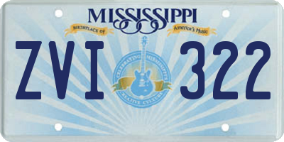 MS license plate ZVI322