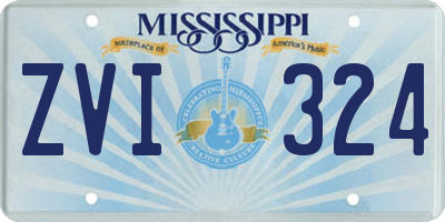 MS license plate ZVI324