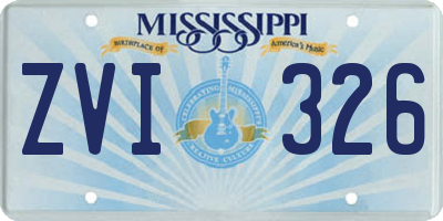 MS license plate ZVI326