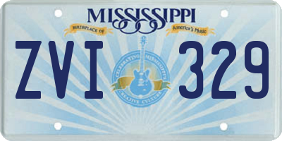 MS license plate ZVI329