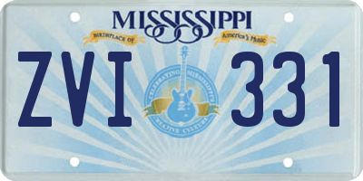 MS license plate ZVI331