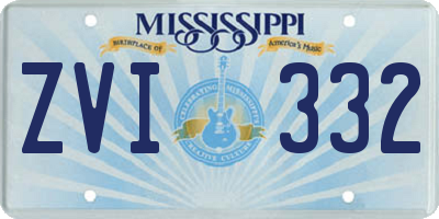 MS license plate ZVI332