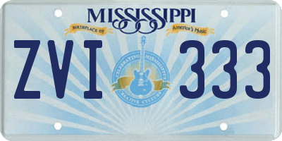 MS license plate ZVI333