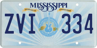 MS license plate ZVI334