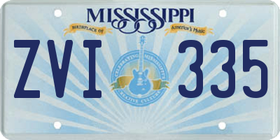 MS license plate ZVI335