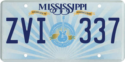 MS license plate ZVI337