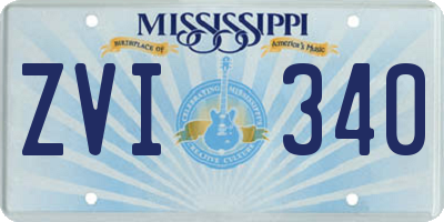 MS license plate ZVI340