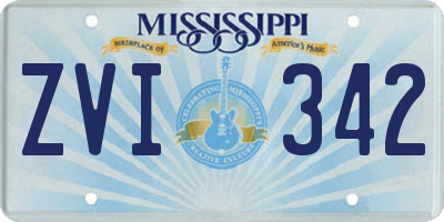 MS license plate ZVI342