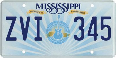 MS license plate ZVI345