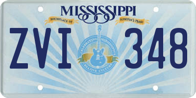 MS license plate ZVI348