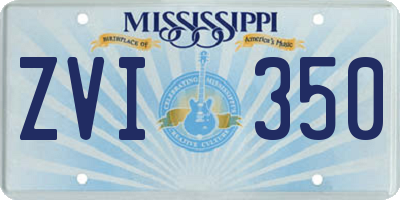 MS license plate ZVI350