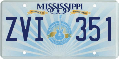 MS license plate ZVI351