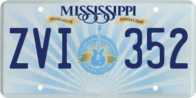 MS license plate ZVI352