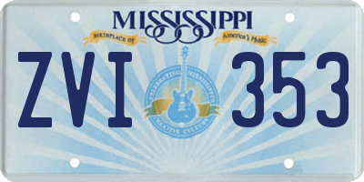 MS license plate ZVI353