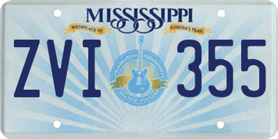 MS license plate ZVI355