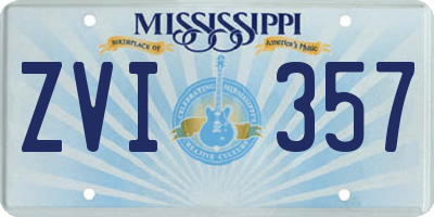 MS license plate ZVI357