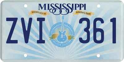 MS license plate ZVI361