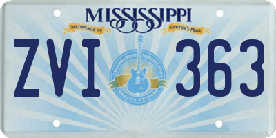 MS license plate ZVI363