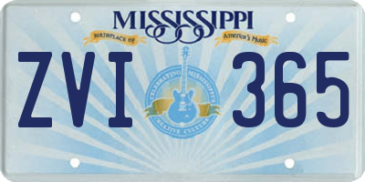 MS license plate ZVI365