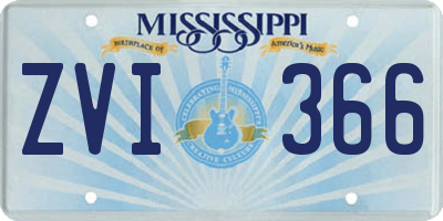 MS license plate ZVI366