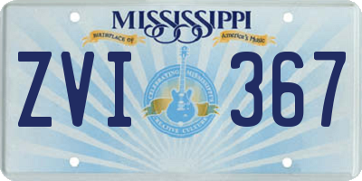 MS license plate ZVI367