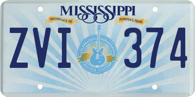 MS license plate ZVI374