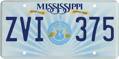 MS license plate ZVI375