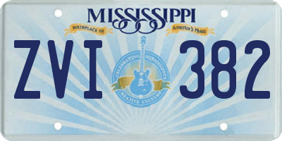 MS license plate ZVI382