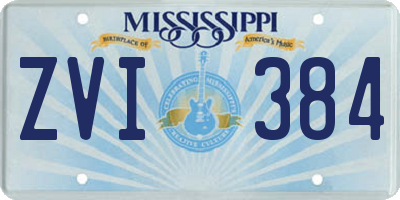 MS license plate ZVI384