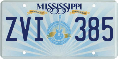 MS license plate ZVI385