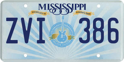 MS license plate ZVI386