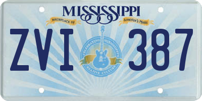MS license plate ZVI387