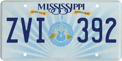 MS license plate ZVI392