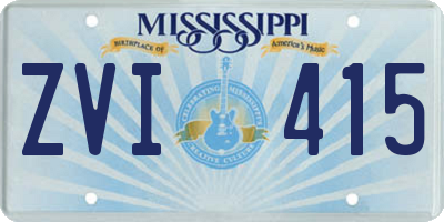 MS license plate ZVI415