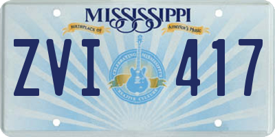 MS license plate ZVI417