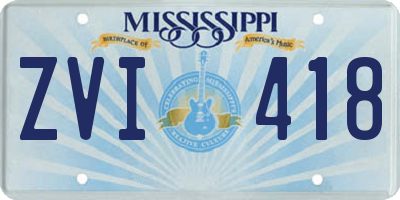 MS license plate ZVI418