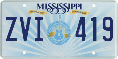 MS license plate ZVI419